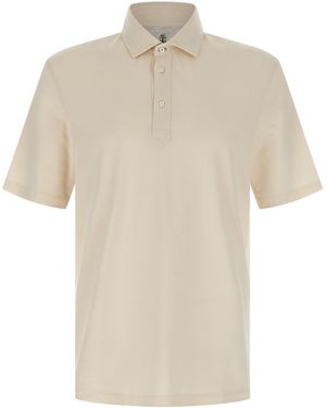 Brunello Cucinelli Cotton Shirt Polo-Uomo - Bianco