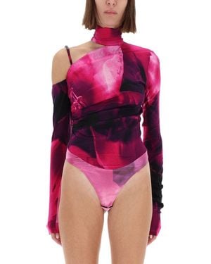 Versace Jeans Couture One-shoulder Body Top - Pink