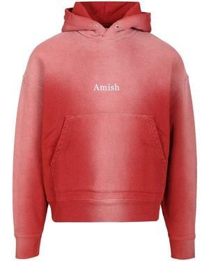 AMISH Cotton Hoodie Sweatshirts Red