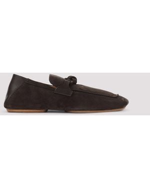 Bottega Veneta Driver With Knot Suede Leather Loafers-Uomo - Nero