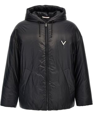 Valentino Garavani V Detail Casual Jackets, Parka - Black