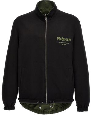 McQueen Reversible Bomber Jacket Giacche Multicolor - Nero