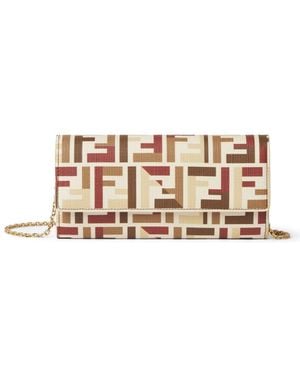 Fendi "continental" Wallet With Chain - White