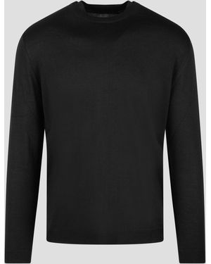 Low Brand Round Neck Jumper - Black