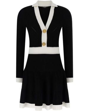 Balmain Abito Bicolore - Nero