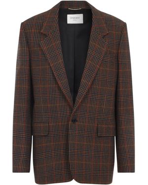 Saint Laurent Tailleur Wool Jacket-Donna - Marrone