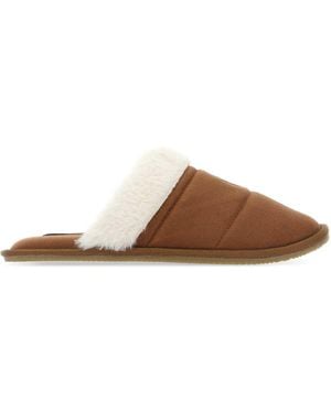 【送料&関税込】Polo Ralph Lauren Brown Fabric Kelcie Slippe Polo Ralph Lauren Slippers for Women | Online Sale up to 11