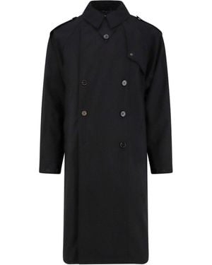 Paltò Luca Drill Superfine Wool 2 Layers Coat - Black
