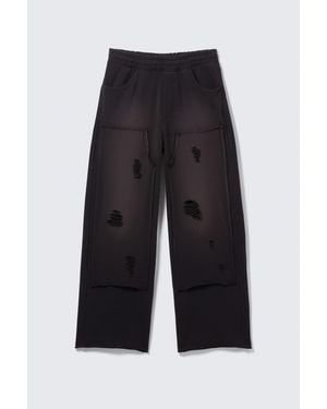 Weekday Distressed Cotton Terry Joggers - Brown