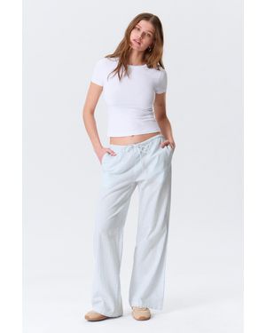 Monki Low-Rise Relaxed Pull-On Trousers - White