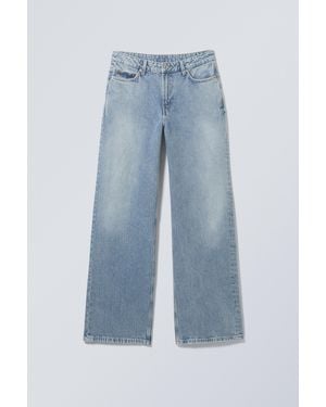 Weekday Area Mid Rise Loose Wide Jeans - Blue