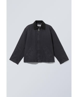 Weekday Belle Washed Canvas Jacket - Black