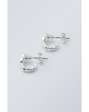 Weekday Irregular Mini Hoop Earrings - Blue