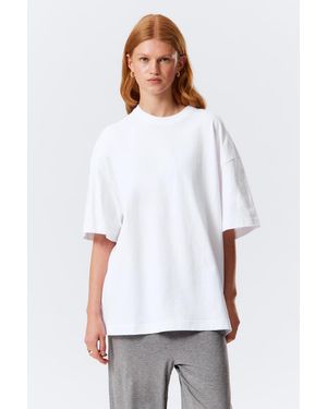 Weekday Oversized Short-Sleeved Cotton T-Shirt - White