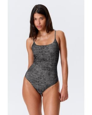Weekday Square Neck Printed Swimsuit - Multicolour