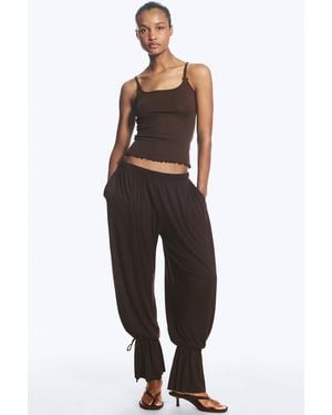 Monki Jersey Balloon Trousers - Brown