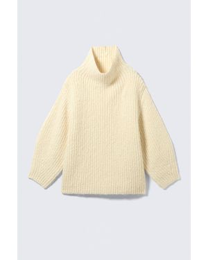 Monki Oversized Strickpullover Mit Rollkragen - Weiß