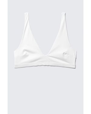 Weekday Bikini-Top Mit Tiefem Ausschnitt Zum Überziehen - Weiß