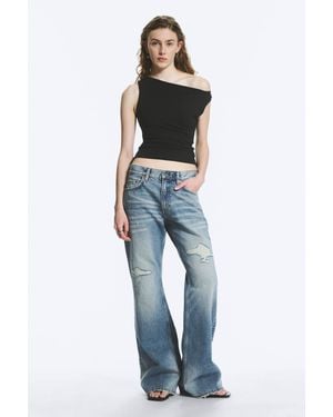 Weekday Helix Low Rise Regular Flared Jeans - Blue