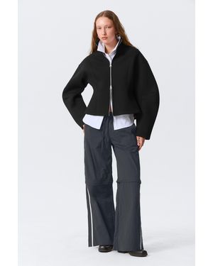 Monki Zip-Off Nylon Track Trousers - Black