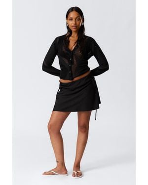 Weekday Ruched Drawstring Mini Skirt - Black