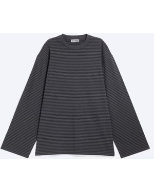 Weekday Oversized-T-Shirt Mit Langen Ärmeln - Schwarz