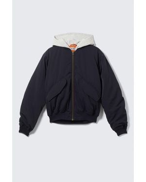 Weekday Loose Hooded Bomber Jacket - Black