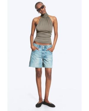 Weekday Drapiertes Neckholder-Top - Blau