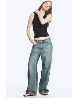 Weekday Missy Low Rise Loose Straight Jeans - Blue