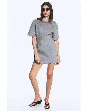 Monki Studded Mini Scuba Tee Dress - Grey