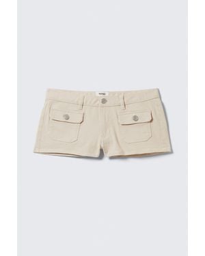 Monki Utility Pocket Mini Shorts - White