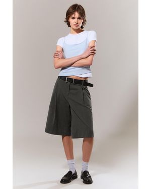 Weekday Low Rise Loose Pleated Suiting Shorts - Multicolour