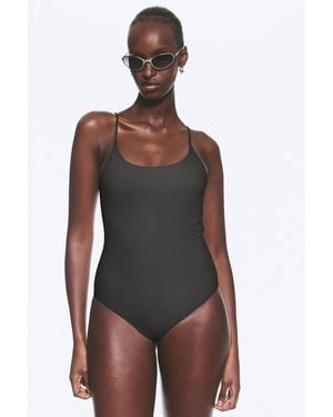 Weekday Racer Back Swimsuit - Black