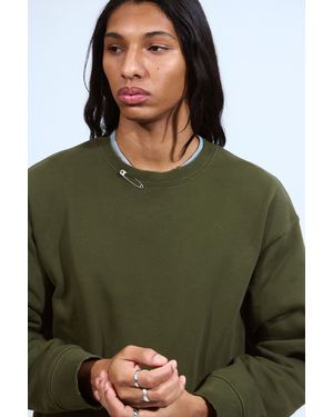 Weekday Boxy Distressed Sweatshirt - Green