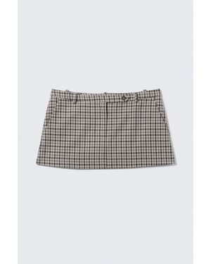 Monki Low Rise Slim Mini Suiting Skirt - White