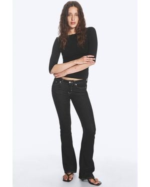 Weekday Luna Low Rise Skinny Bootcut Jeans - Black