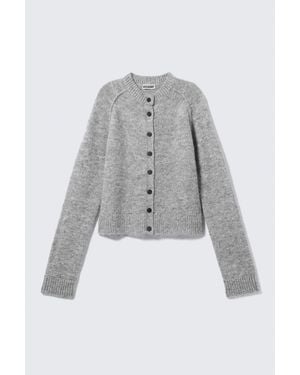 Weekday Soft Slim Fit Wool Blend Cardigan - Grey
