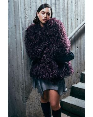 Monki Faux Fur Jacket - Blue