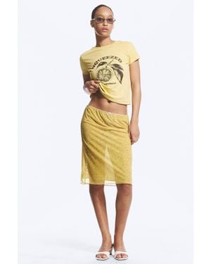 Monki Double Layered Mesh Skirt - Yellow