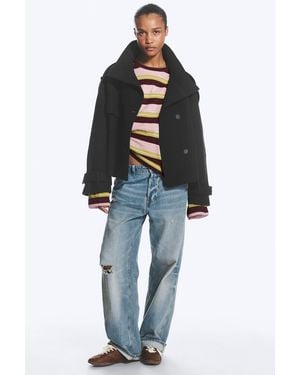 Monki Funnel Neck Jacket - Blue