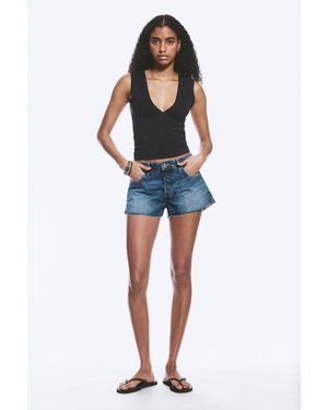 Weekday Bite Low Rise Mini Denim Shorts - Blue