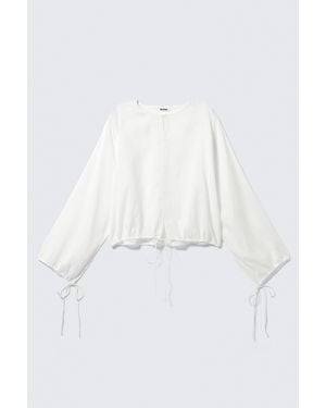 Weekday Long-Sleeved Drawstring Detail Blouse - White
