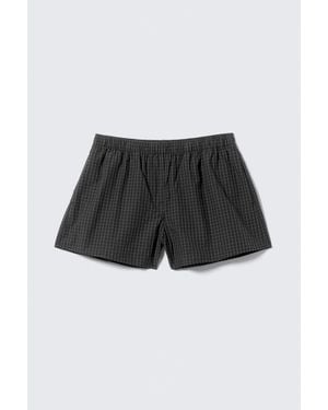 Weekday Relaxed Boxer Cotton Shorts - Black