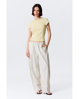 Weekday Low Rise Loose Pull-On Trousers - White