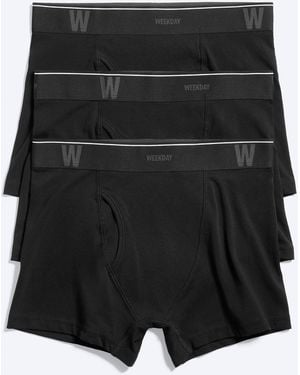 Weekday 3-Pack Logo Boxer Briefs - Black