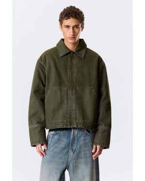 Weekday Relaxed Washed Utility Jacket - Green