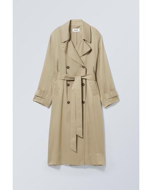 Weekday Evelyn Relaxed Lyocell Trench Coat - White