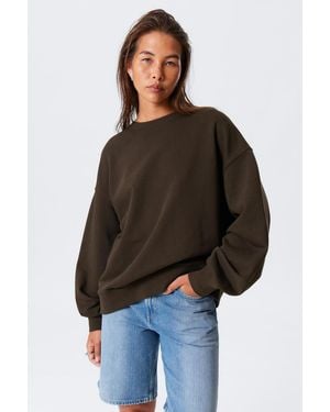 Weekday Relaxed Terry Sweatshirt - Brown