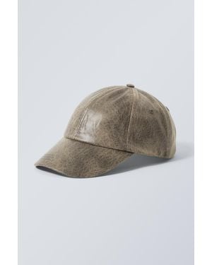 Weekday Faux Leather Cap - Black