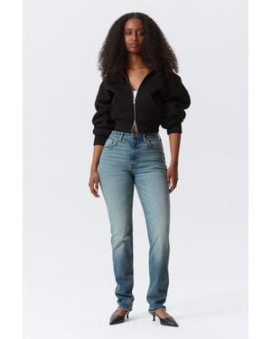 Weekday Vega Curve High Waisted Slim Jeans - Black